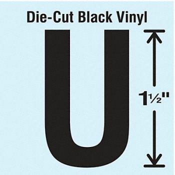 STRANCO INC Die Cut Letter Label U 10 Cards PK10, 30XA19