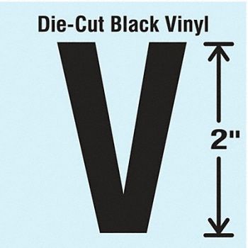 STRANCO INC Die Cut Letter Label V 10 Cards PK10, 30XA56