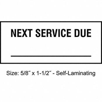 STRANCO INC Inspection Label ENG Maintenance PK350, 30XD46