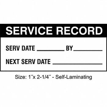 STRANCO INC Inspection Label ENG Maintenance PK225, 30XD51