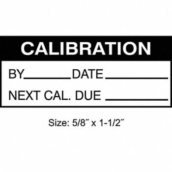 STRANCO INC Calibration Label ENG Black/White PK350, 30XD68