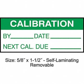 STRANCO INC Calibration Label ENG Green/White PK350, 30XD70