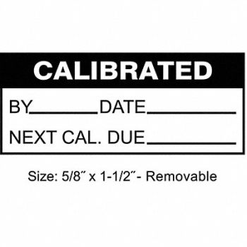 STRANCO INC Calibration Label ENG Black/White PK350, 30XD71