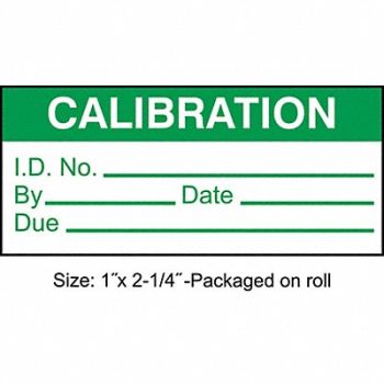 STRANCO INC Calibration Label ENG Green/White PK250, 30XD80