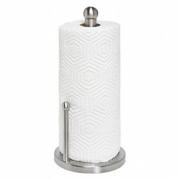 HONEY-CAN-DO Paper Towel Dispenser (1) Roll Silver, 30XM84