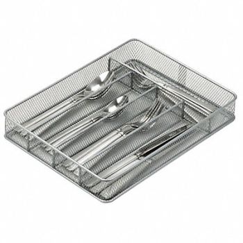 HONEY-CAN-DO Cutlery Tray 5 Compartments Silver, 30XN03