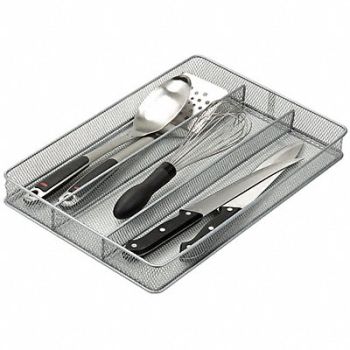 HONEY-CAN-DO Cutlery Tray 3 Compartments Silver, 30XN05