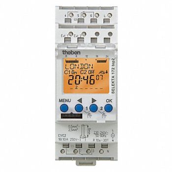 THEBEN Electr Timer Din Rail Astro 24Hr/7D 2Chn, 30YH27
