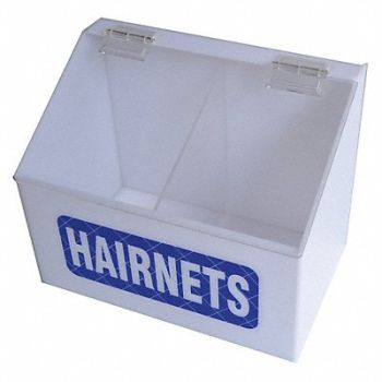 CONDOR Hairnet Dispenser White/Blue Acrylic, 30ZE60