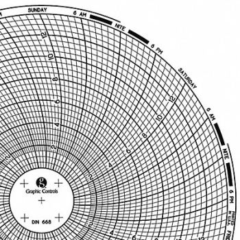 GRAPHIC CONTROLS Circular Paper Chart 7 day PK60, 30ZX94