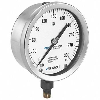 ASHCROFT K4202 Pressure Gauge Process 1/4in NPT Silver, 31AA03