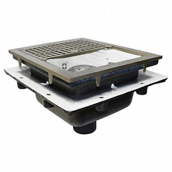 JAY R. SMITH MFG. CO Floor Drain Half Grate Lid No Hub, 38VC44