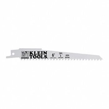 KLEIN TOOLS Recip Saw Blade 6 TPI 6 PK5, 806YY2