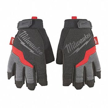 MILWAUKEE Gloves Work Fingerless Small, 317C12