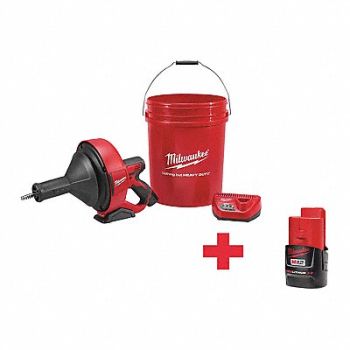 MILWAUKEE Drain Gun Kit 5/16 x 25 ft Cable Size, 317D94