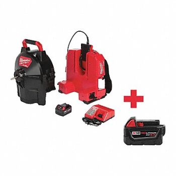 MILWAUKEE Drain Gun Kit 18.0V 100 ft Max Run, 317D97