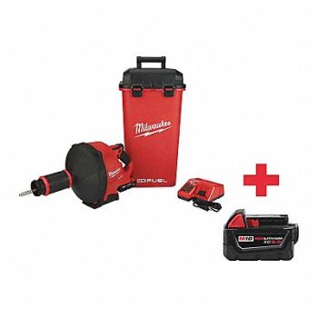MILWAUKEE Drain Gun Kit 18.0V 50 ft Max Run, 317F03