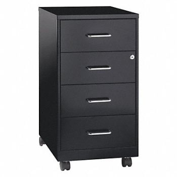 SPACE SOLUTIONS Mobile Bookcase Modular Black 18 D, 317Z51