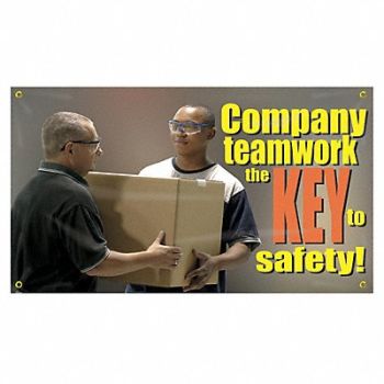 ACCUFORM Safety Banner 28in x 48in Poly Sheeting, 31A696
