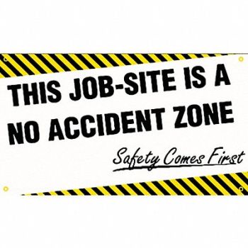 ACCUFORM Safety Banner 28in x 48in Poly Sheeting, 31A707