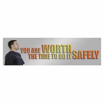 ACCUFORM Safety Banner 28in x 96in Poly Sheeting, 31A749