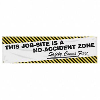 ACCUFORM Safety Banner 28in x 96in Poly Sheeting, 31A760