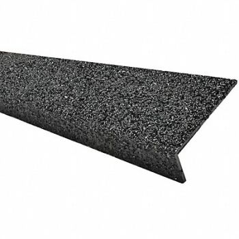 SURE-FOOT FRP Stair Nosing Black 48in W Fiberglass, 31AP34