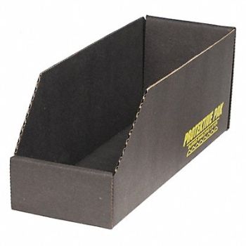 PROTEKTIVE PAK ESDCorrShelfBin Black Cardboard 4 1/2 in, 31AR40