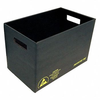 PROTEKTIVE PAK ESD Conductive Bin Black Solid Cardboard, 31AR56
