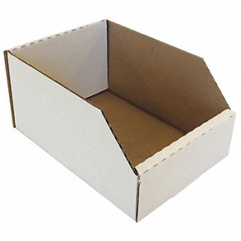 PACKAGING CORPORATION OF AMERICA Corr Shelf Bin White Cardboard 3 in, 31AW55
