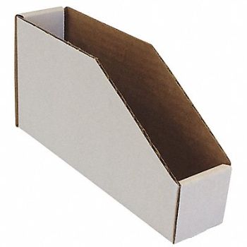 PACKAGING CORPORATION OF AMERICA Corr Shelf Bin White Cardboard 4 1/2 in, 31AW56