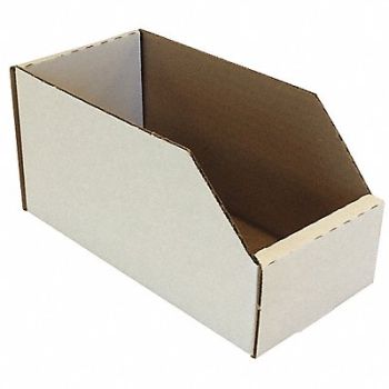 PACKAGING CORPORATION OF AMERICA Corr Shelf Bin White Cardboard 4 1/2 in, 31AW57
