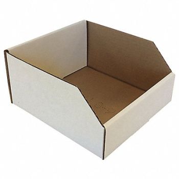 PACKAGING CORPORATION OF AMERICA Corr Shelf Bin White Cardboard 4 1/2 in, 31AW59