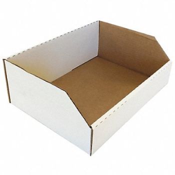 PACKAGING CORPORATION OF AMERICA Corr Shelf Bin White Cardboard 4 1/2 in, 31AW60
