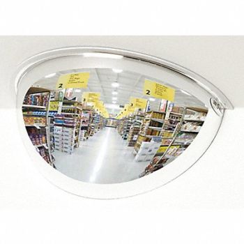 GRAINGER APPROVED Coated Half Dome 36In. Scratch Res Acryl, 3LZH5