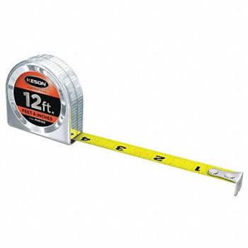 KESON Tape Measure 5/8 In x 12 ft Silver In/Ft, 31C008