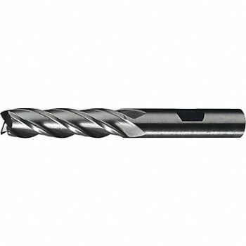 CLEVELAND Sq. End Mill Single End Cobalt 1/4, 31C099