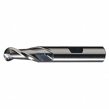 CLEVELAND Ball End Mill Single End 9/16 HSS, 31C528