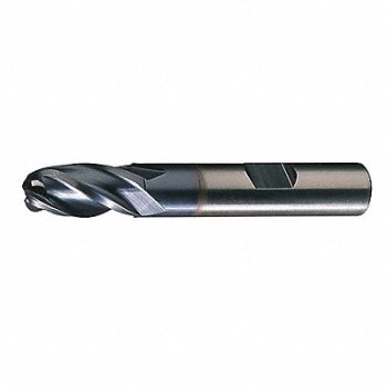 CLEVELAND Ball End Mill Single End 1/4 HSS, 31C616