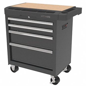 WESTWARD Rolling Tool Cabinet Black Light Duty, 31CE51