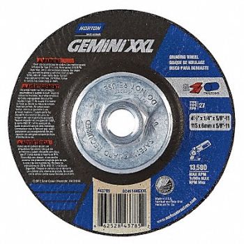 NORTON Depressed Center Wheel 4-1/2In 13580RPM, 31CF13