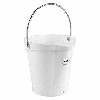VIKAN H8704 Hygienic Bucket 1 1/2 gal White, 31CF47