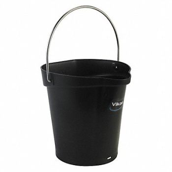 VIKAN H8704 Hygienic Bucket 1 1/2 gal Black, 31CF51