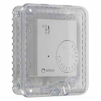 SAFETY TECHNOLOGY INTERNATIONAL Small Thermostat Protector Clear Flush, 31CM79