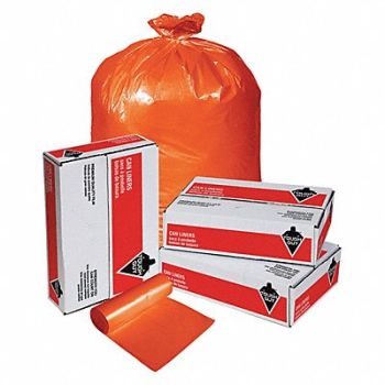TOUGH GUY Trash Bag 40 to 45 gal Orange PK100, 31DK85