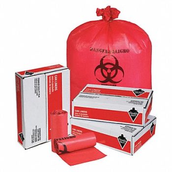 TOUGH GUY Biohazard Bags 33 gal Red PK250, 31DK88