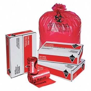 TOUGH GUY Biohazard Bags 30 gal Red PK100, 31DK95