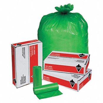 TOUGH GUY Biohazard Bags 33 gal Green PK100, 31DK99