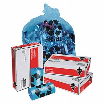 TOUGH GUY Trash Bag 40 to 45 gal Blue PK100, 31DL08