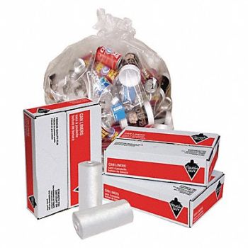 TOUGH GUY Trash Bag 40 to 45 gal Clear PK125, 31DK35